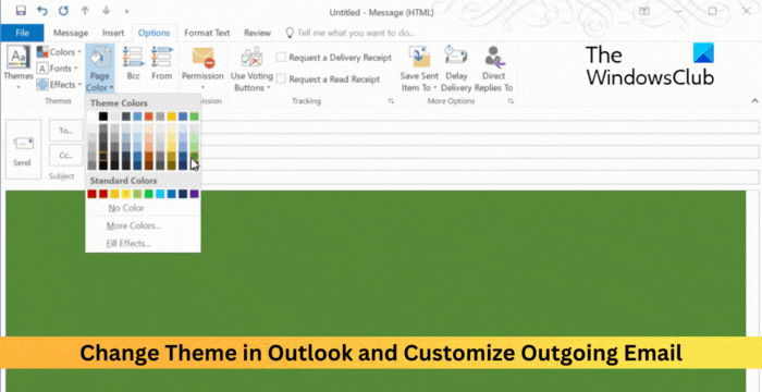 Change Theme in Outlook and Customize Outgoing Email