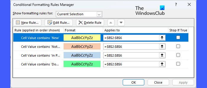 Conditional Formatting Rules Manager