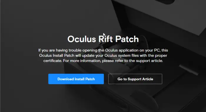 Download the Oculus Rift Patch