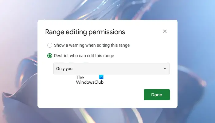 Editing protected Google Sheets permissions
