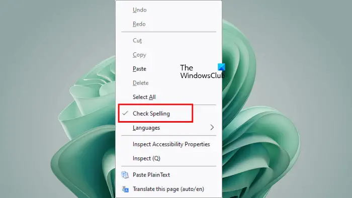Enable Check Spelling option in Firefox