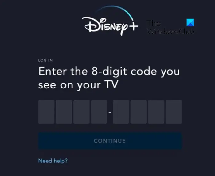 Enter Disneyplus com login begin 8 digit code