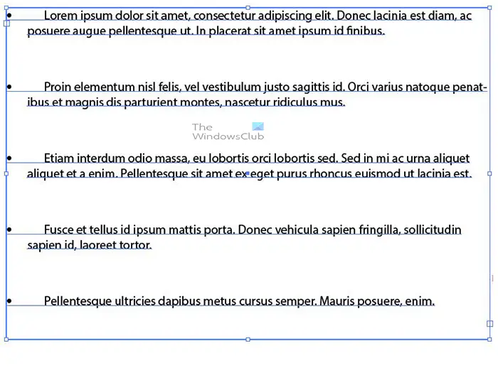 How to add Bullets and Numbering in Illustrator - lists formatted except tab