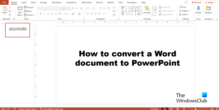How to convert a Word document to PowerPoint