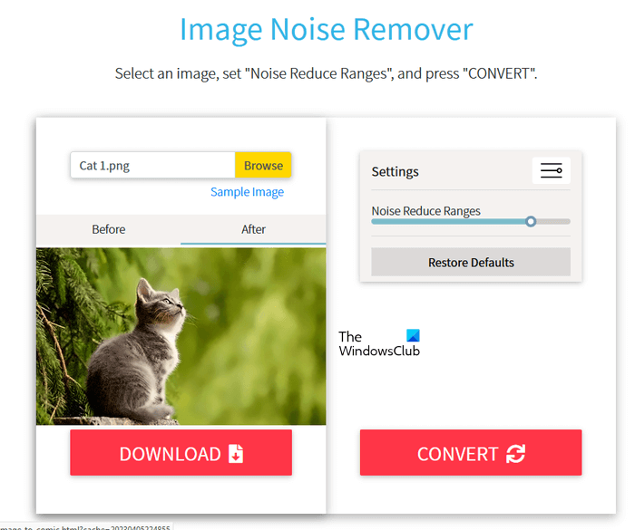 Image Noise Remover online tool