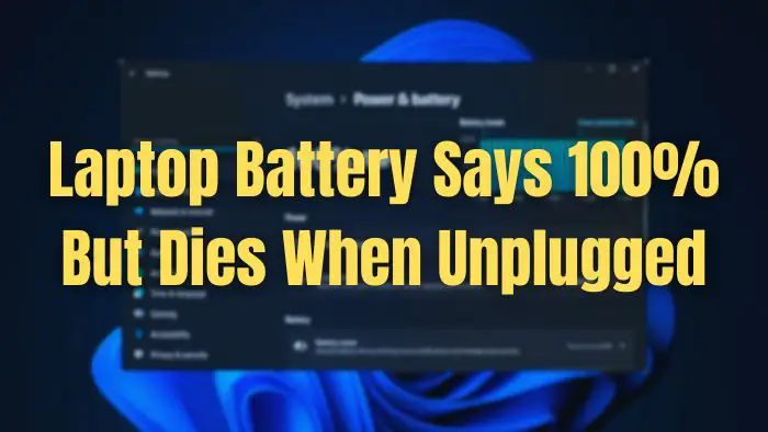 Laptop Battery Says 100 But Dies When Unplugged