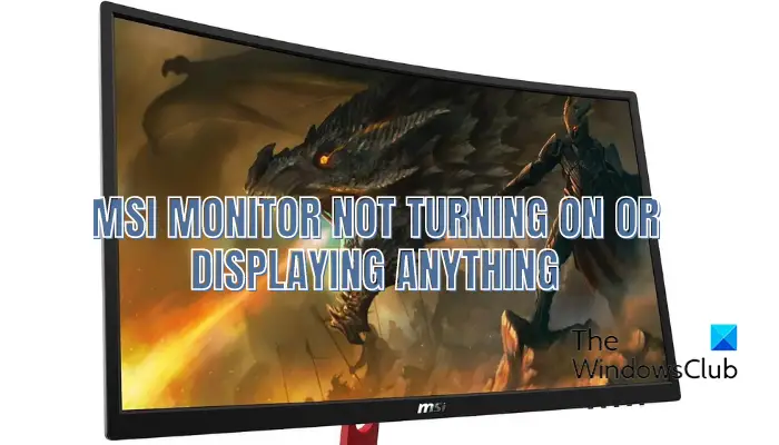 MSI monitor not turning on or displaying anything