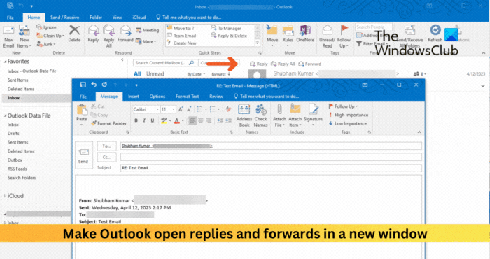 Make Outlook open replies and forwards in a new window