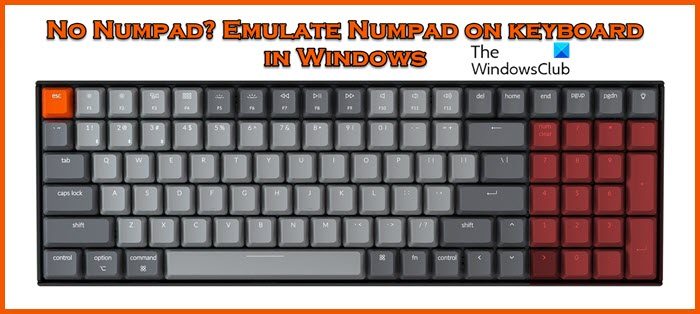 No Numpad? Emulate Numpad on keyboard in Windows