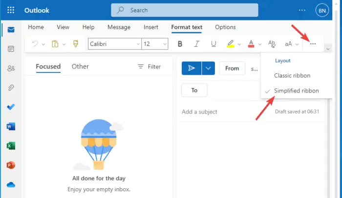 Outlook Toolbar missing? How to show Toolbar in Outlook email
