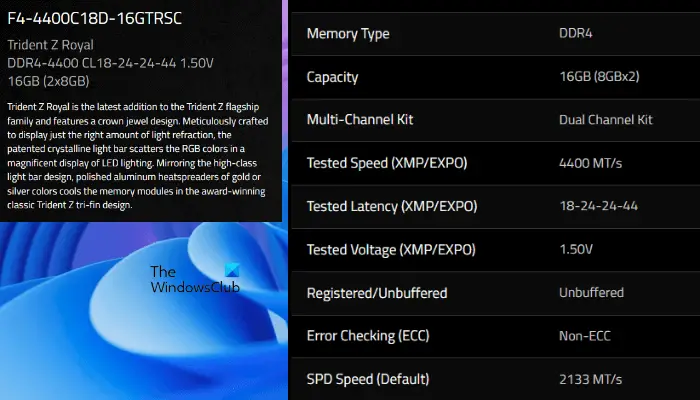 RAM SPD and XMP speeds