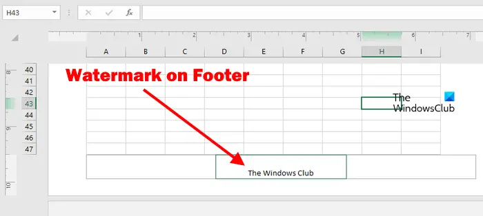 Remove watermark from Footer in Excel