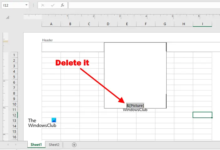 Remove watermark in Excel
