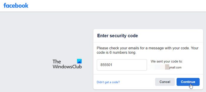 Reset password on Facebook Web