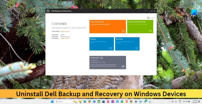 Uninstall Dell Backup and Recovery on Windows Devices