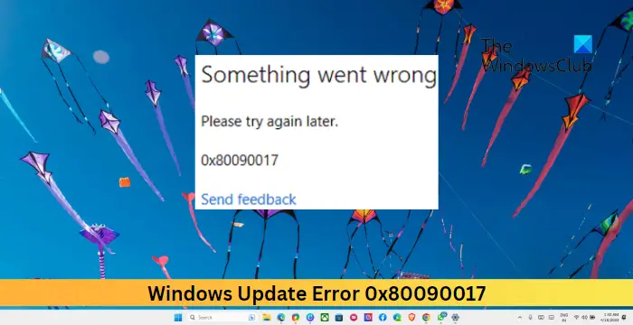 Windows Update Error 0x80090017
