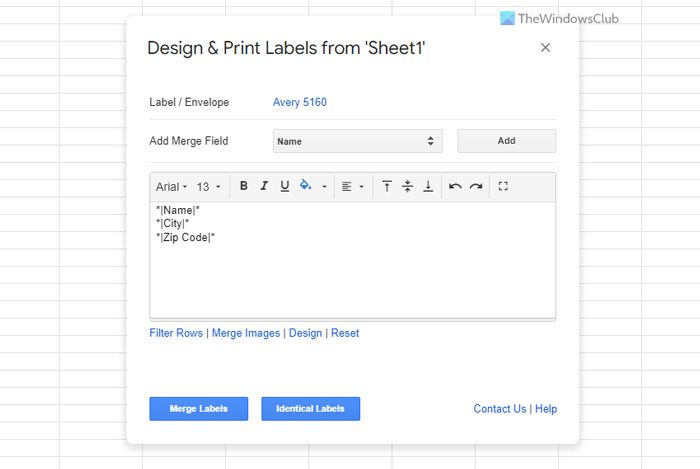 How to create and print Labels using Google Sheets