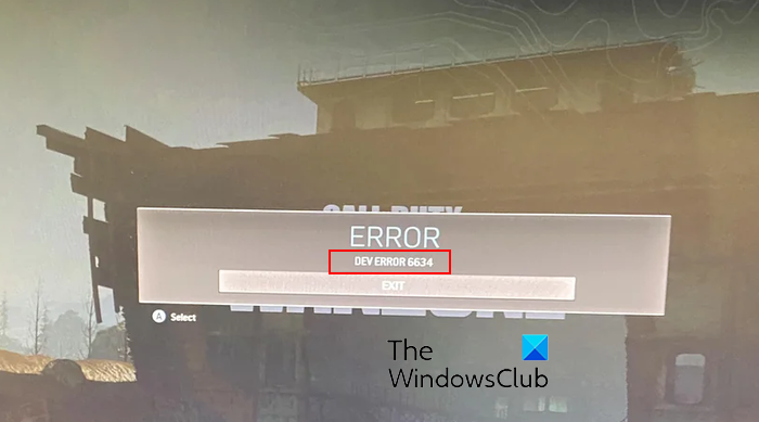 Dev error 6634 in Warzone on Xbox