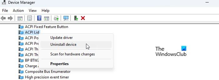 disabling and re-enabling ACPI in the Windows Device Manager