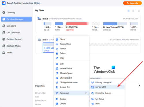 How to convert FAT32 to NTFS without losing data in Windows