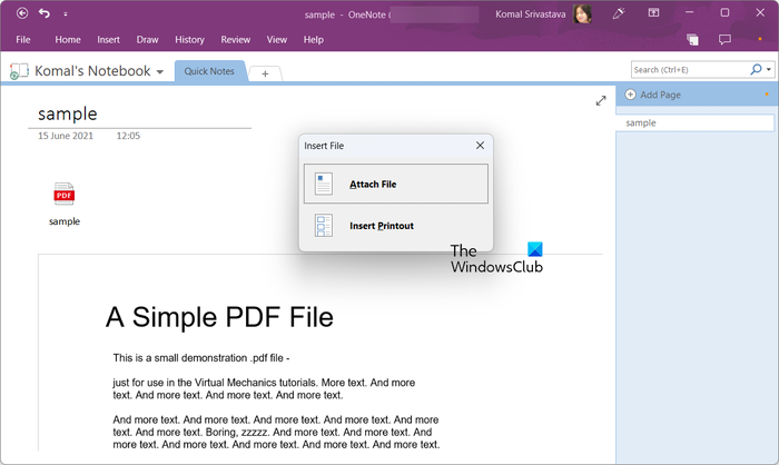 Insert Pdf To Onenote Attach File