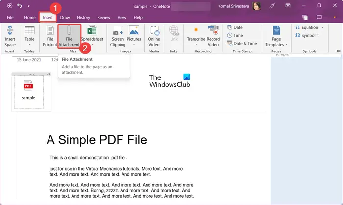 import PDF to OneNote