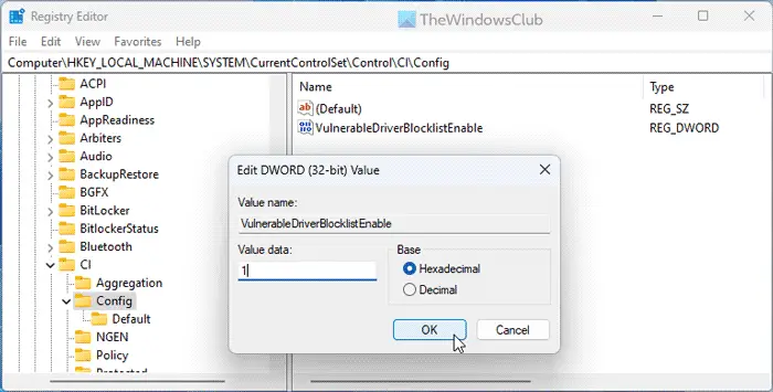 Microsoft Vulnerable Driver Blocklist option grayed out or not working in Windows 11