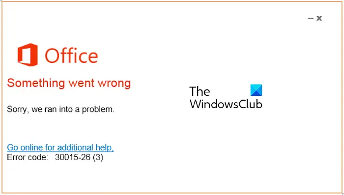 Microsoft Office Error Code 30015-26