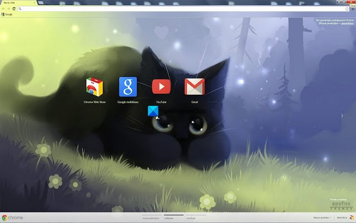 wide awake cat theme for chrome