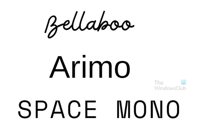 10 attractive Canva fonts that go together for your design - Bellaboo + Arimo + Space mono