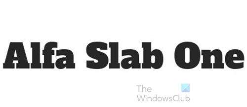 Alfa Slab One - font