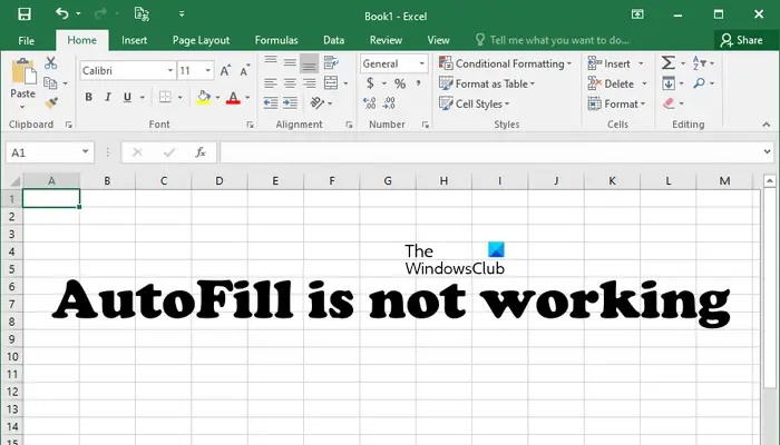 AutoFill is not working in Excel