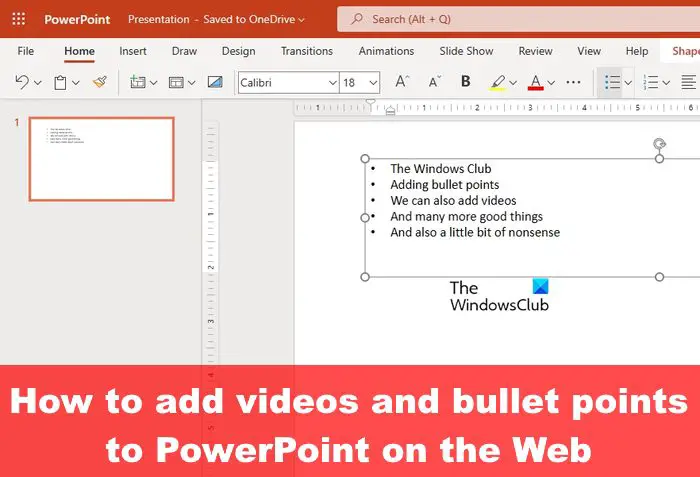 How to Put Video and Add Bullet Points to PowerPoint