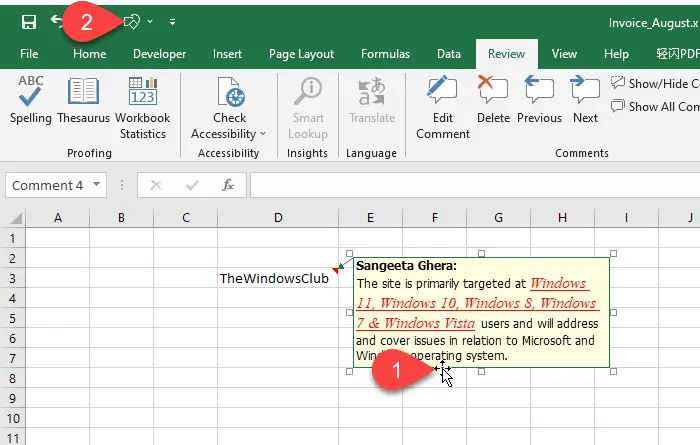 Change Shape icon activated in Excel