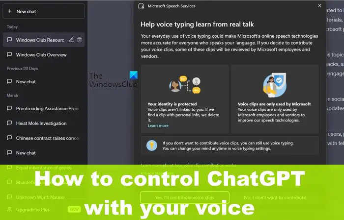 How to control ChatGPT with your voice