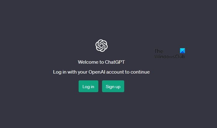 ChatGPT log-in