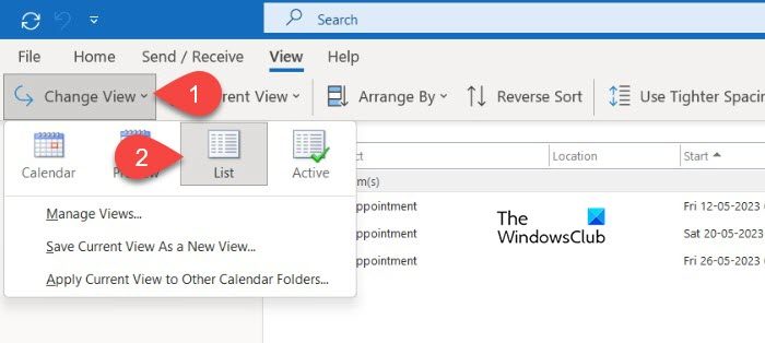 Copy all appointments from one calendar to another in Outlook