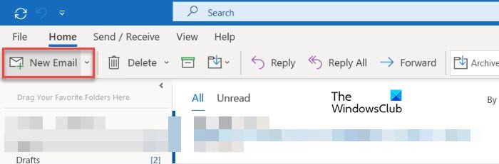 Create a new email in Outlook