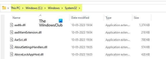 DLL files in Windows System32 folder