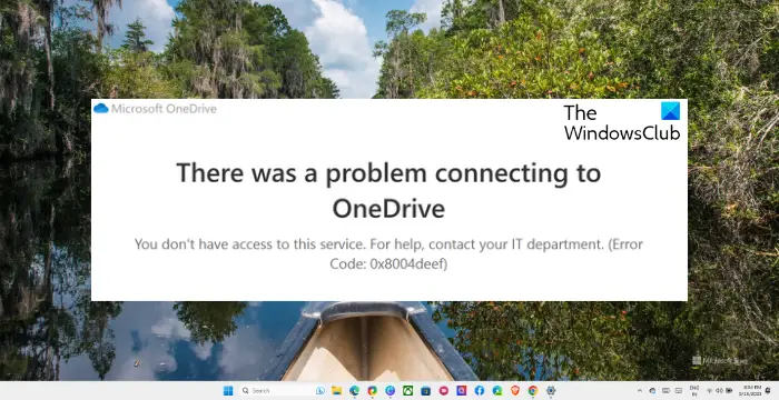 Error 0x8004deef when signing in to OneDrive