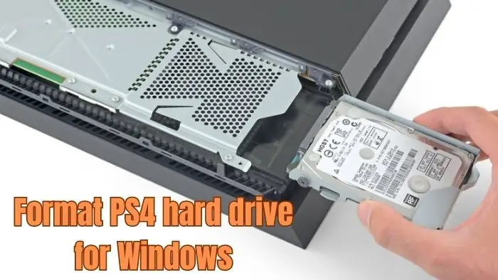 Format PS4 hard drive for Windows