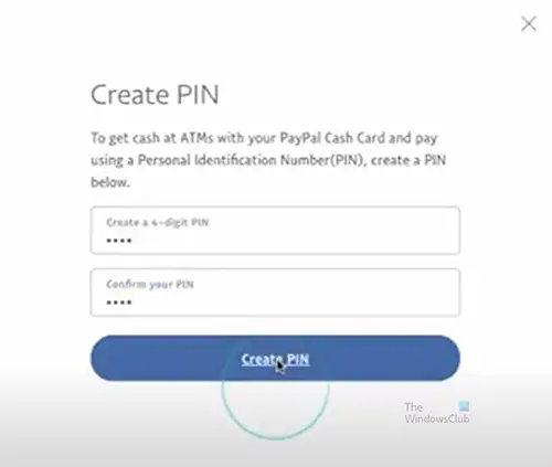How to activate PayPal Cash on MasterCard - Create PIN