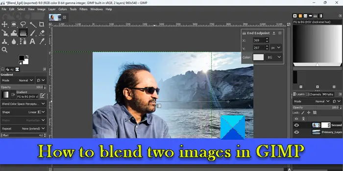 How to blend two images in GIMP