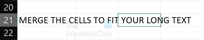 How to make Excel cells fit text - merge cells - text before merge - cell showing