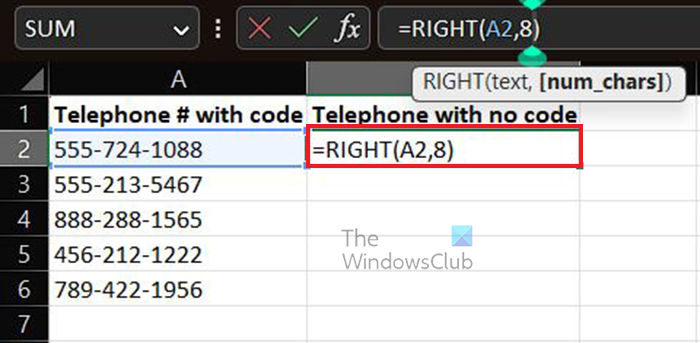 How to remove numbers in Excel from the left - Formula