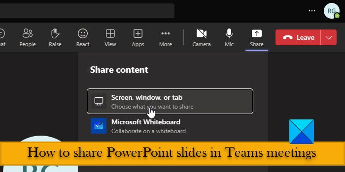 How to share PowerPoint slides in Teams meetings