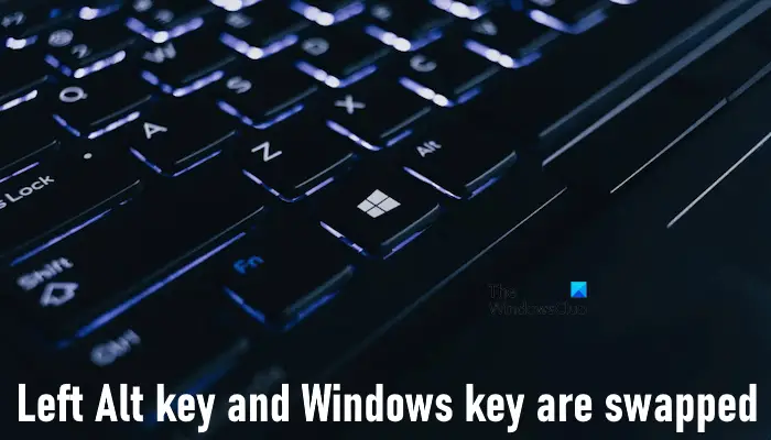 Left Alt key and Windows key are swapped on Windows