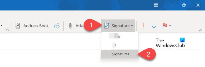 Open Signatures in Outlook
