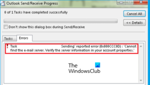 HOW DO I FIX ERROR CODE 0X800CCC0F IN OUTLOOK EXPRESS visual data 4