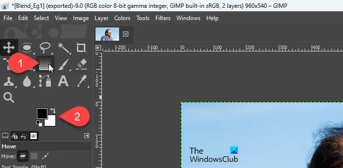 The Gradient tool in GIMP